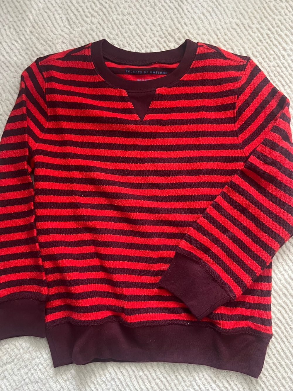 Rockets of Awesome Kids' Red & Black Striped Sweatshirt